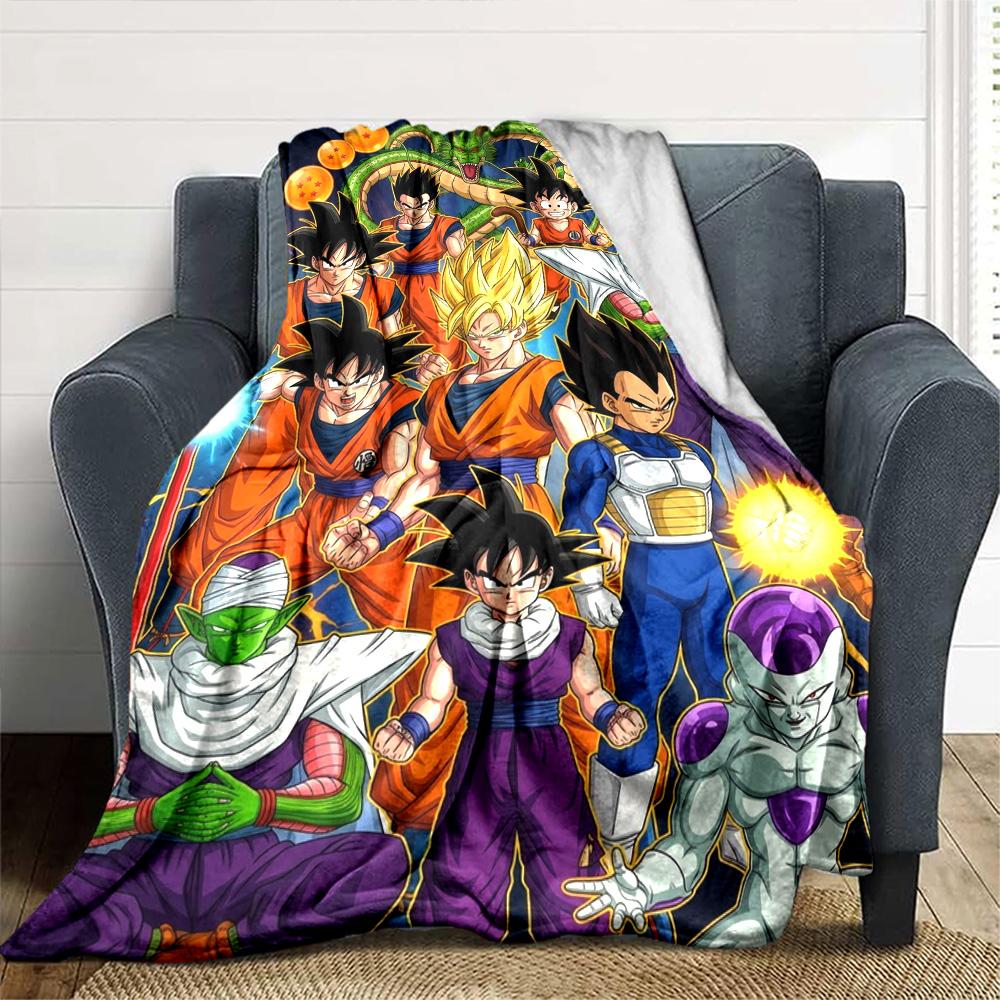 Anime DragonBall Print Flannel Blanket High Quality Warm Comfortable Cover for All Seasons Perfect for Gifts Home Decor