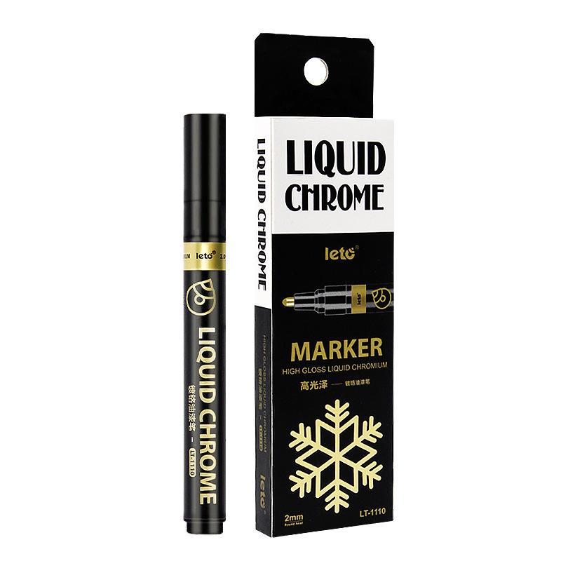 Letu Metallic Mirror Electroplating Marker Pen for DIY Graffiti and Gundam Model Touch-Up