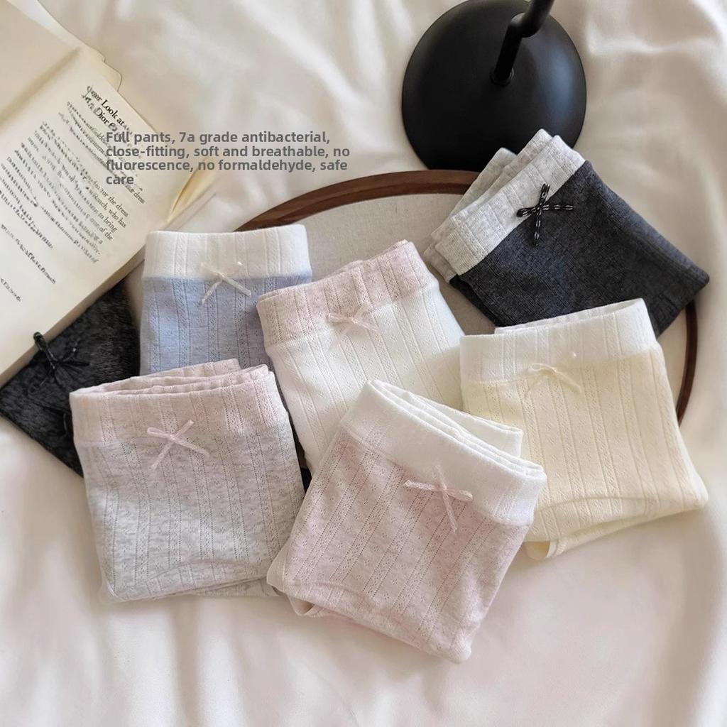 Female Spring and Autumn Simple Small Bowtie Clash Color Close Skin Not Card Crotch Waist Triangle Briefs