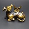 Brass Rhinoceros Moon Gazing Pen Holder - Artistic Home Office Decor Gift