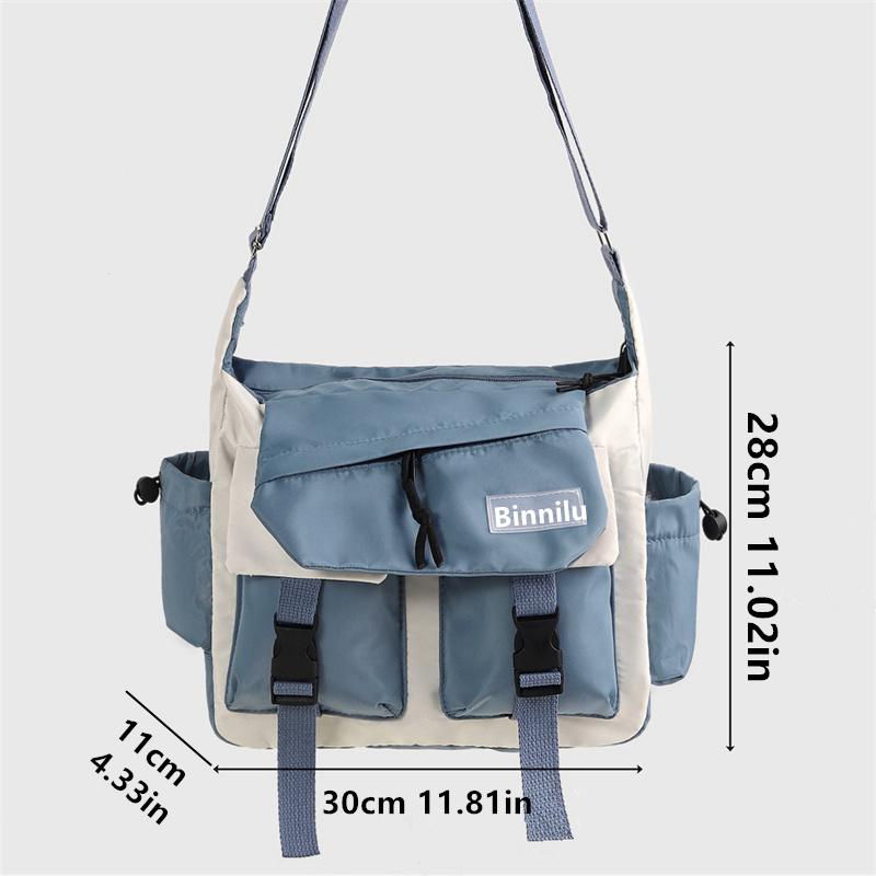 Preppy Casual Nyl Crossbody Bag For Men And Women Teenager Messenger Bag, Outdoor Student Commuter Shoulder Bag For Daily Use