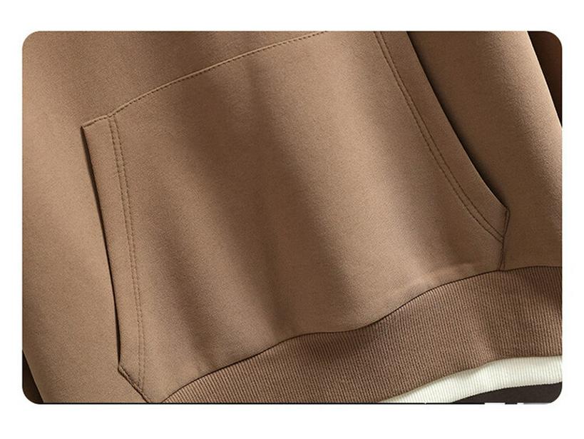 2025 Höst/Vinter Herr Sweatshirt: Trendig falsk tvådelad med broderi i kinesisk stil, perfekt för mellanstadieelever