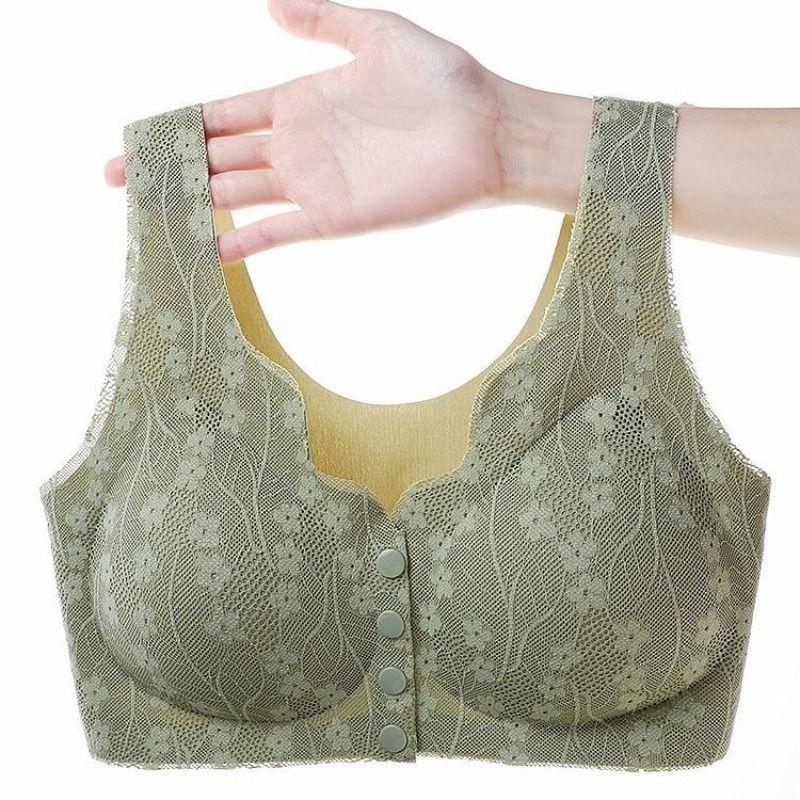 Front Open Buckle Large Size Underwear for Middle-aged and Elderly Women, Mother Vest Type Bra, Gather Comfortable and Seamless Sports Large Size Bra
