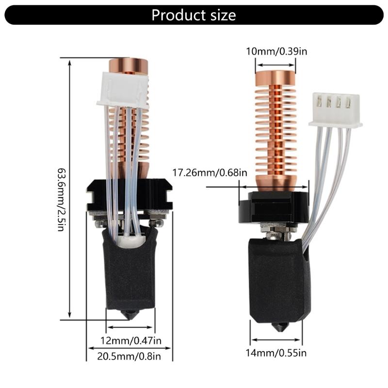 Kit Hotend 5M/5MPro Kit Bloc de Chauffage en Céramique Pièce d'Impression 3D pour une Précision Améliorée