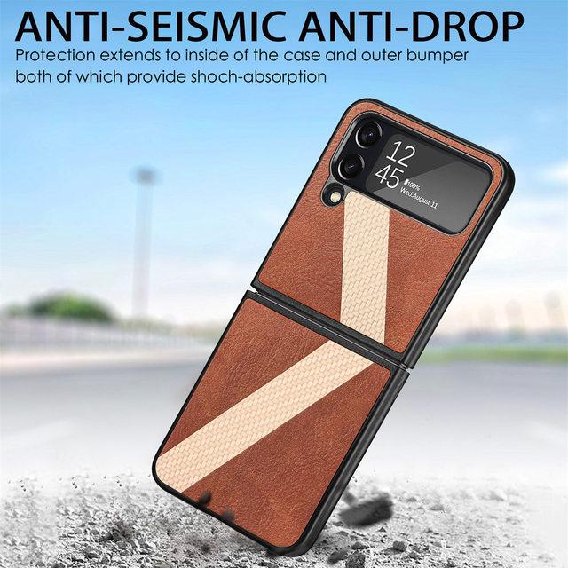 Fashion Leather Cell Phone Accessories Case For Samsung Galaxy Z Flip4 5g Flip4 Comfortable Protection Cover For Samsung Z Flip4