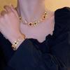 Zinc Zinc Alloy Heart Cameo Bracelet Court Style Retro Emboss Earrings Vintage Necklace  Wedding