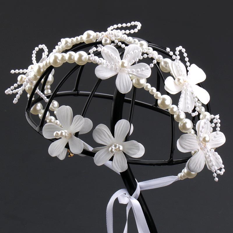 Best-Selling Handmade White Flower Girls  Hair Accessories Set