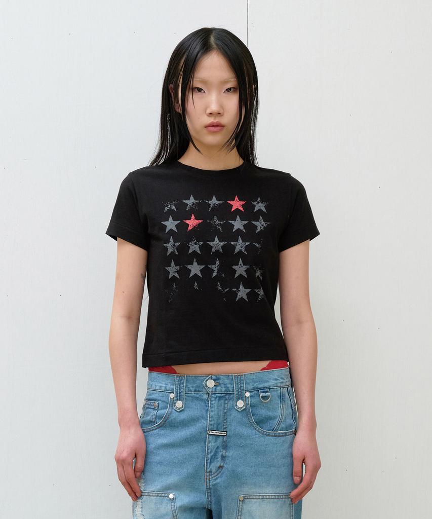 THEVINYLHOUSE Faded Star Tee Black