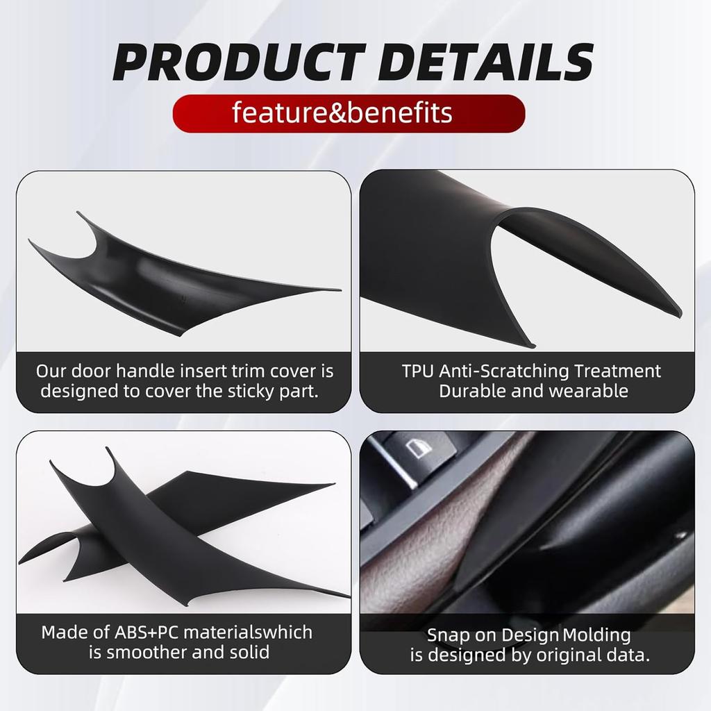 2PCS Door Handle Covers Compatible With BMW 3 Series 4 Series Driver Side &Passenger Side Door Pull Handle Covers (BMW 320I,328I,330I,335I F30/F31