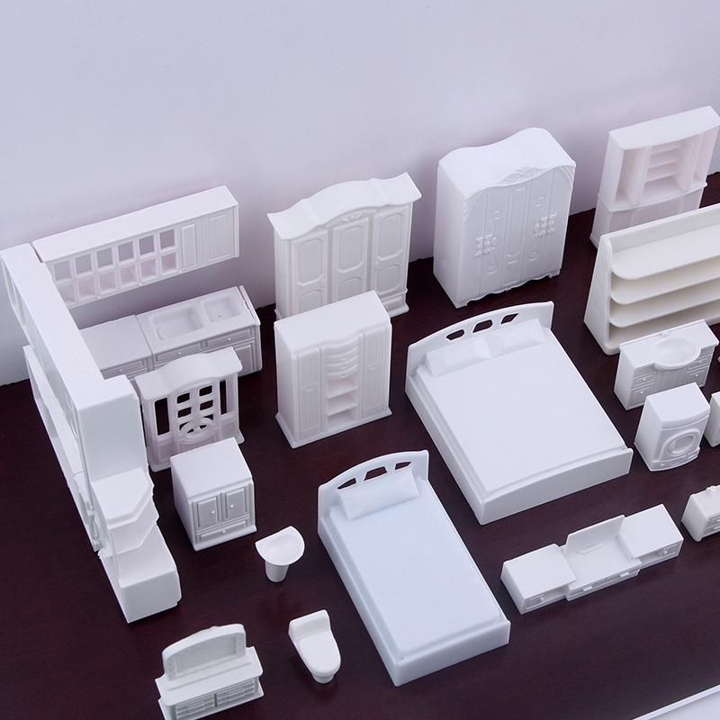 1:50 Scale White ABS Furniture Set for Architectural Model Interior Layout