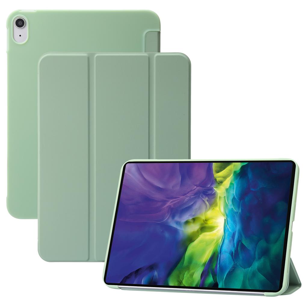 Für iPad Air 11 (2025)/(2024) Hülle PU-Leder+Silikon Dreifach faltbarer Ständer Tablet-Hülle