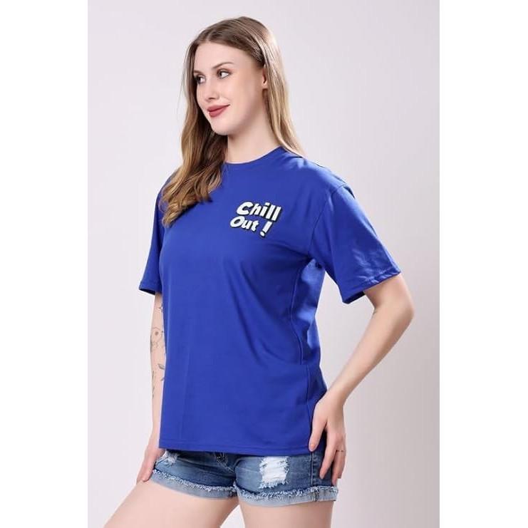 Women’s Loose Fit Printed Oversized Cotton Blend Breathable T-Shirt Pack of 2