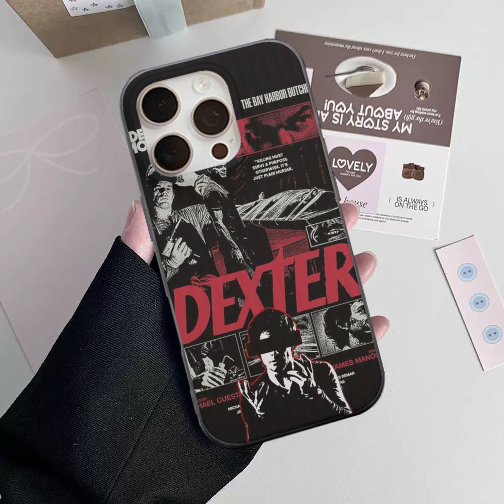 Dexter Morgan Per IPhone 16 15 11 12 13 14 17 Pro Max PLUS Pro Morbido Silicone Ondulato Posteriore Custodia per Telefono