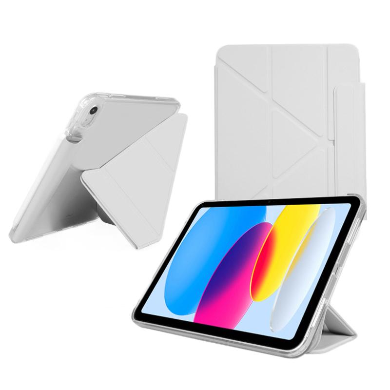 For iPad Air 11 (2025)/(2024) Case Origami Stand PU Leather Clear Back Tablet Cover with Pencil Holder