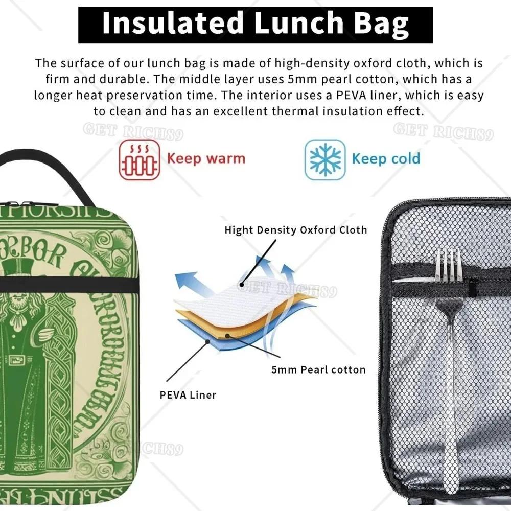 Irish Blessing St Patrick's Day Lunch Box Insulated Reusable Cooler Totes Meal Bag for Women Men Kids School Work Picnic Camping