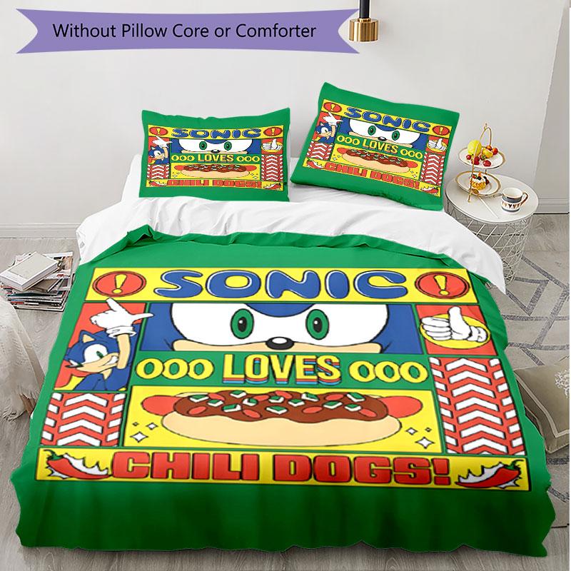 3pcs Duvet Cover Set (1*Duvet Cover + 2*Pillowcase, Without Core), Sonic Print Soft All‑Season Bedding Set, Home Bedroom Decor Gift