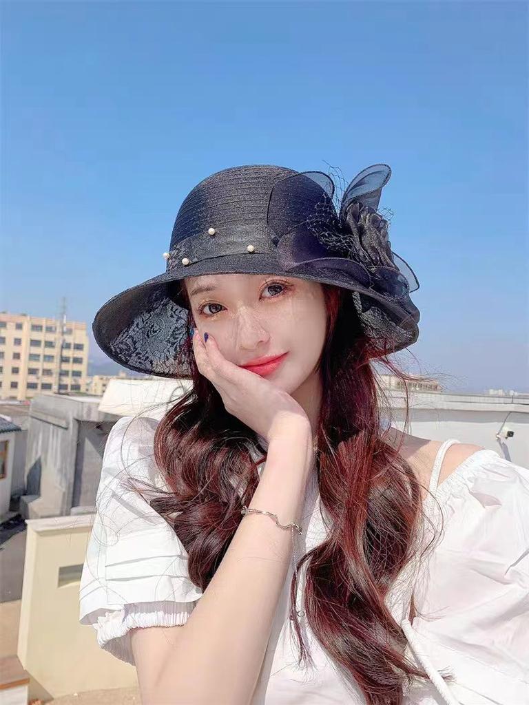 Easter Flower Sun Hat - Ultra-Lightweight, Wide Brim, Sunshade Design for Women - Perfect for Outdoor Seaside Vacations, Spring and Summer Seasons