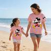 Mickey Cartoon Print 100% Cotton Parent-Child Short Sleeve Casual T-shirt