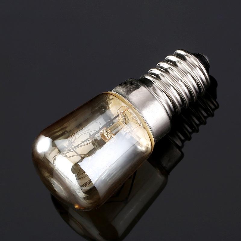 25W High-Heat 300°C Yellow Oven Light Bulb, Tungsten Filament, E14 Screw Base
