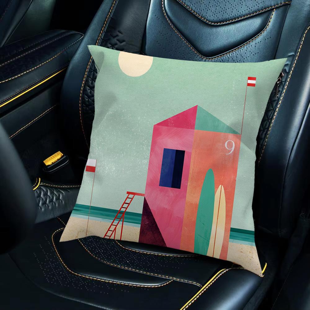 H-Henry Art Pillow Case For Car Sofa Decorative Home Double-sided Print Plush Square Throw Pillow Cushion Cover