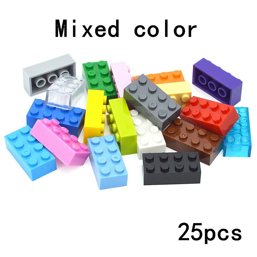 25pcs DIY 2x4 Dots Thick Figures Block Bricks Learning Educational Classic Assemblage Brick Playset Fits For Leduo 3001 Toys Playsetss For Children