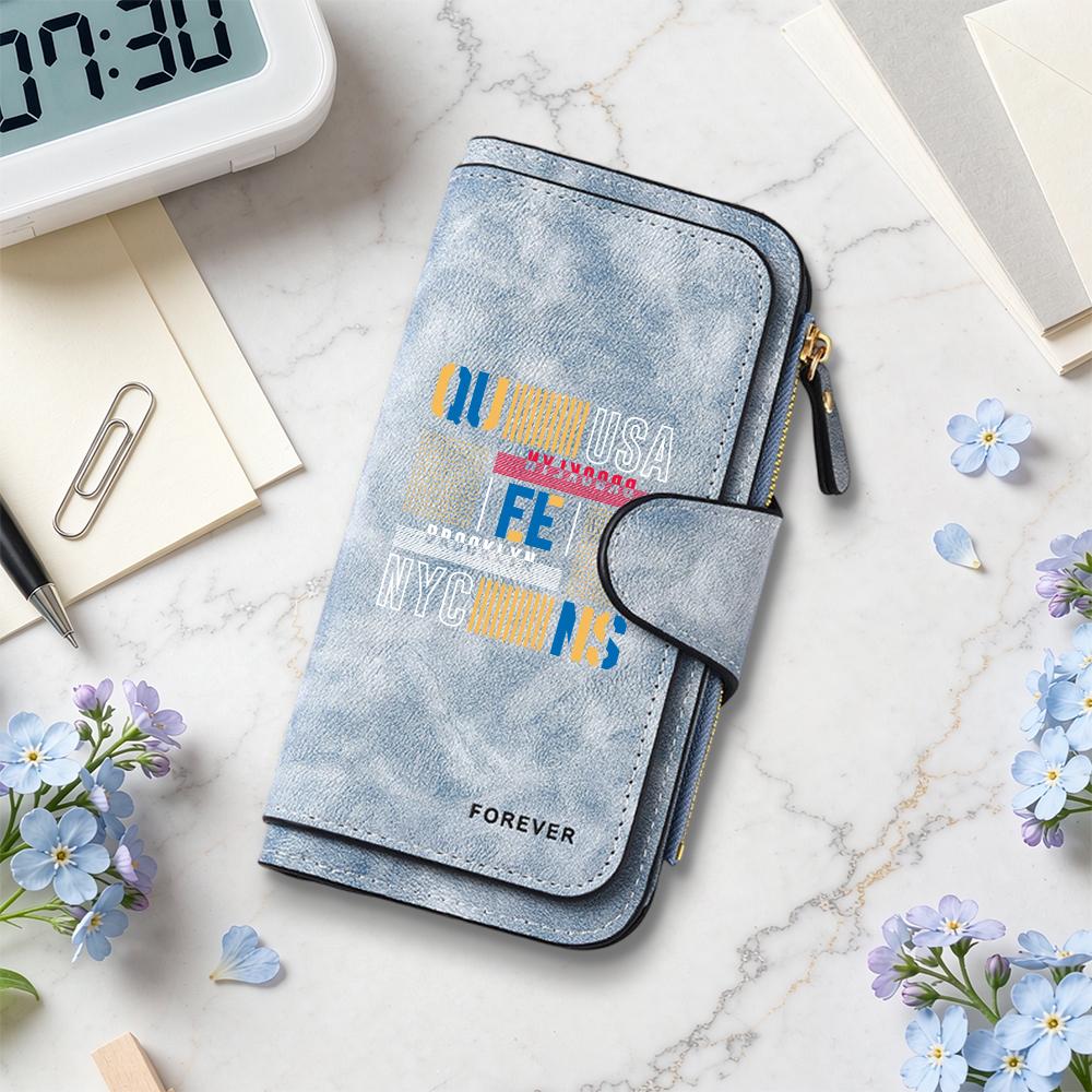 Stylish Printed Long Wallet Portable Multi Slot Purse for Daily Use Fashionable Card Holder
