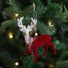 Velvet Flocked Christmas Pendants Sequin Snowflake Christmas Tree Ornaments Indoor Outdoor Wall Pendant Velvet Hanging Christmas