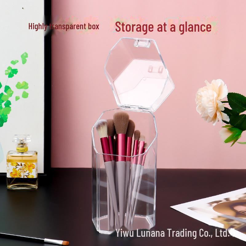 Transparente staubdichte Aufbewahrungsbox für Make-up-Pinsel & Augenbrauenstifte
