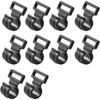 Tent Pegs - AIMOONSA - Pack of 10 - 16x20x12mm - Black - Waterproof Plastic - High Strength C-Clips