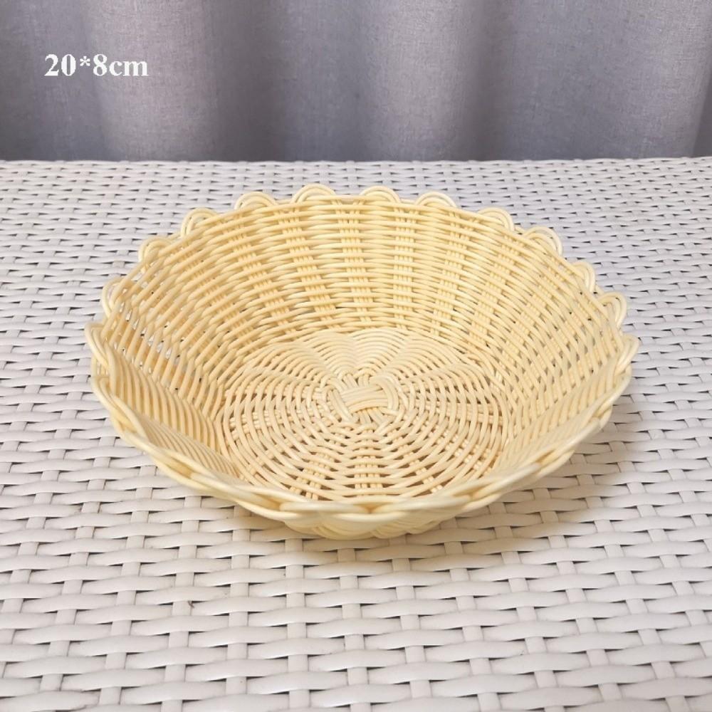 Hardness Rattan Wicker Woven Serving Baskets Handwoven 8 Styles Bread Fruit Vegetables Basket Household Rattan Basket