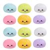 12Pcs Mini Resin Bun Figurines, Cute Smiling Face Food Ornament, Micro Simulation Steamed Bun Dollhouse Accessories for DIY Desktop Home Decor