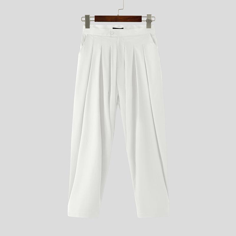 

INCERUN Men Bottoming Casual Zip-up Waist Long Baggy Harem Pants Trousers S