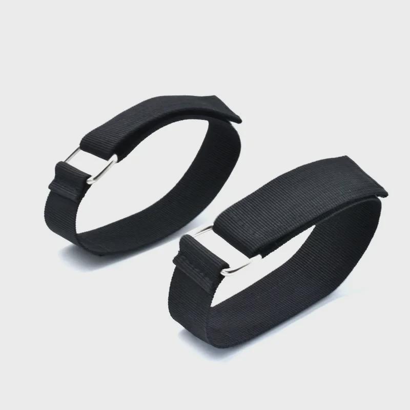 Braided Cargo Strap with Reverse Metal Buckle and Velcro, 2cm Wide