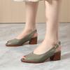 Fashion GKTINOO 2025 Open Toe Summer Shoes Woman Genuine Patent Leather Sandals Med Heels Dress Sandals Ladies Plus Size Women Shoes