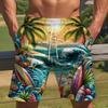 Summer Men's Casual Shorts Digitally Printed Flamingo Pattern Must-have for Hawaiian Vacation