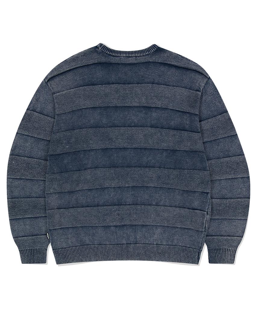 MAHAGRID Washed Stripe Knit Navy(Mg2Esmk600A)