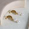 Edelstahl Quasten Ohrringe 2 Perlen Hängeohrringe Schmuck