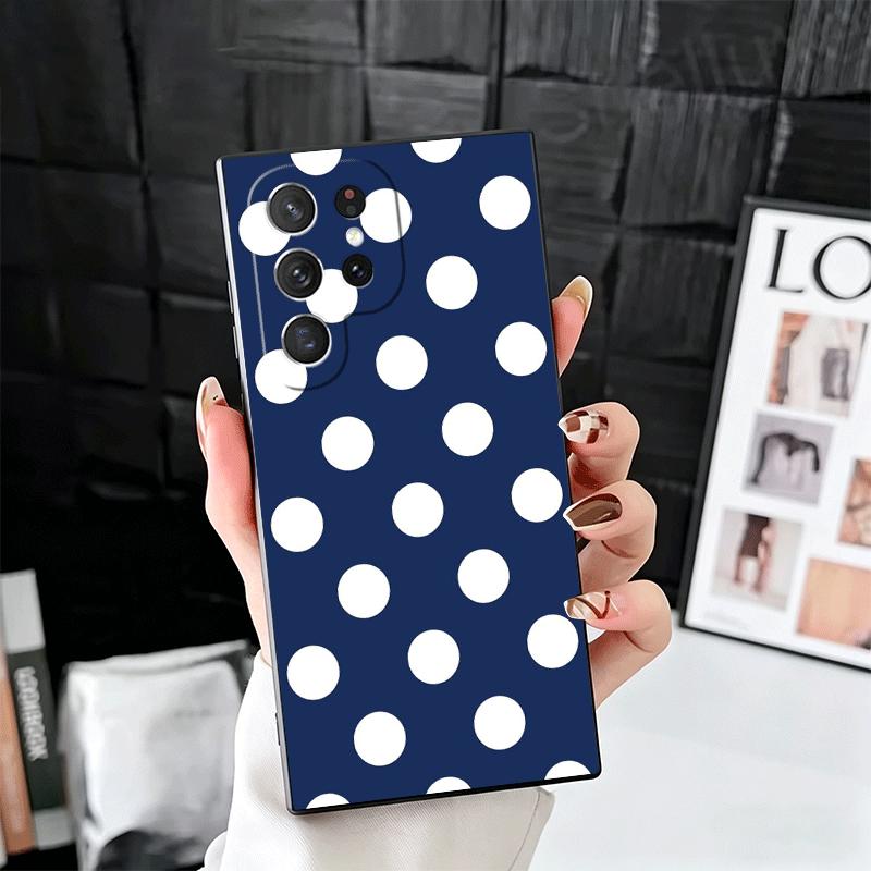 Polka Dots Art Fashion Desgin Soft Phone Case for Samsung Galaxy S26 S25 Edge S24 Ultra S23 Plus S22 S21 FE S20 Black Cover Back
