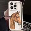 Creative Brown Horse Suitable for Apple 17promax Mobile Phone Case iPhone16/15 Emery 14/13 Protective Case 11