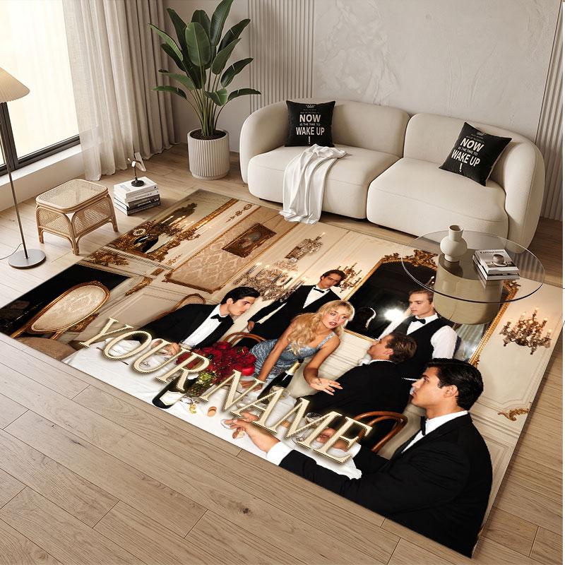 Custom Name Crystal Velvet Rug,Sabrina Carpenter Comfortable Anti Slip Floor Mat For Room Decoration