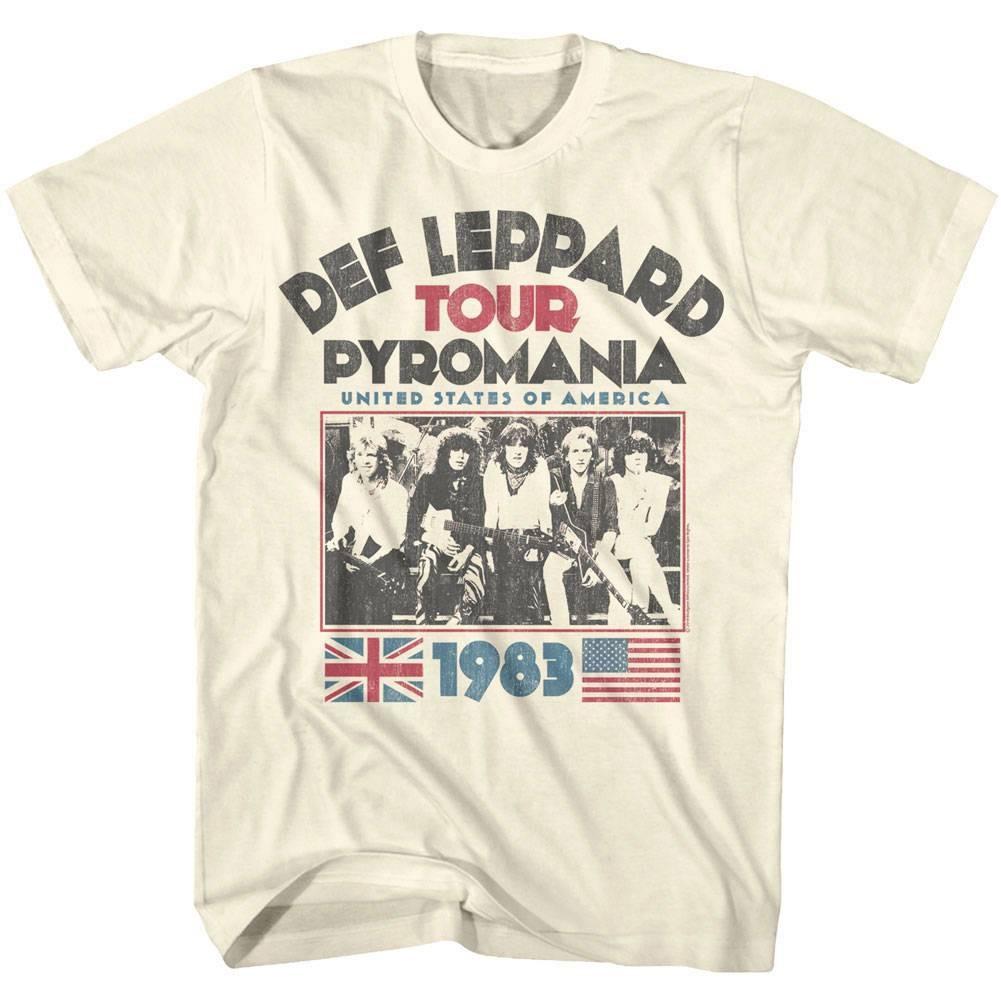 Def Leppard Pyromania USA Tour 1983 Men T Shirt L