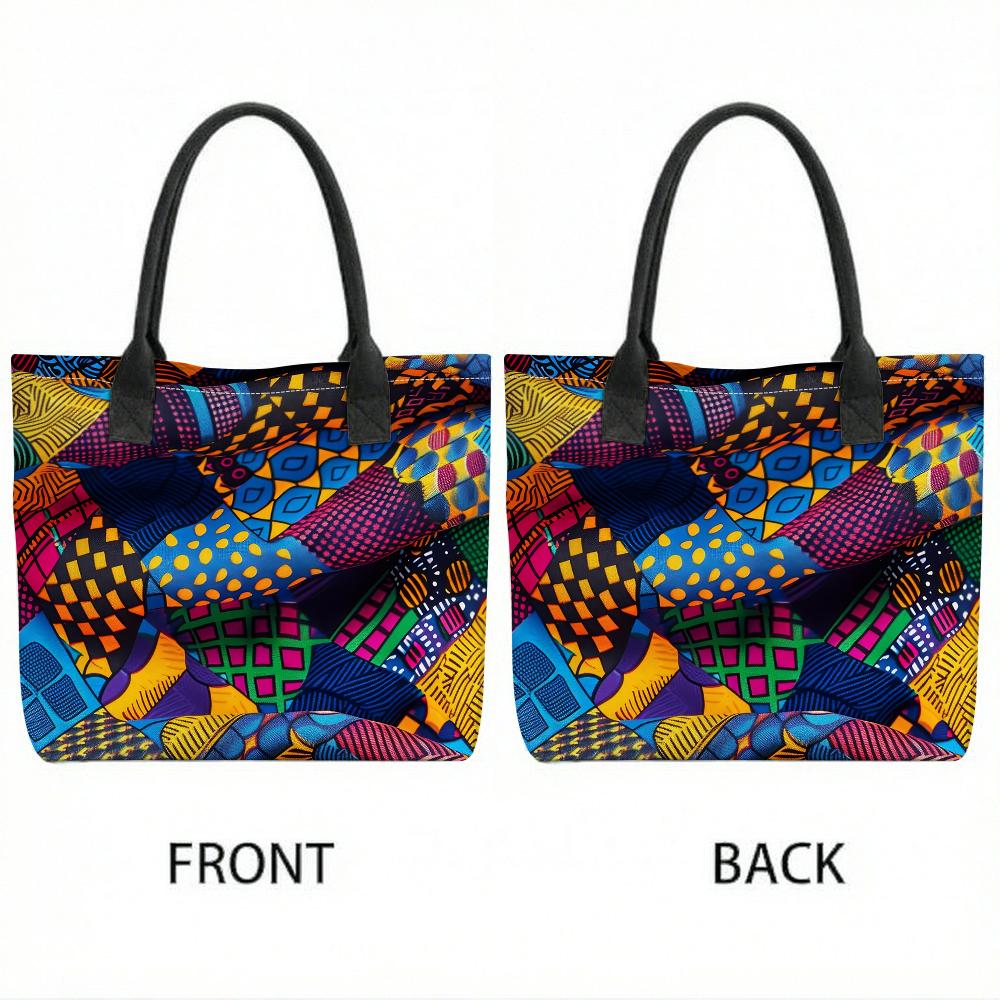 African Printed Tote Bag Casual Large Capacity Handbag for Daily Use