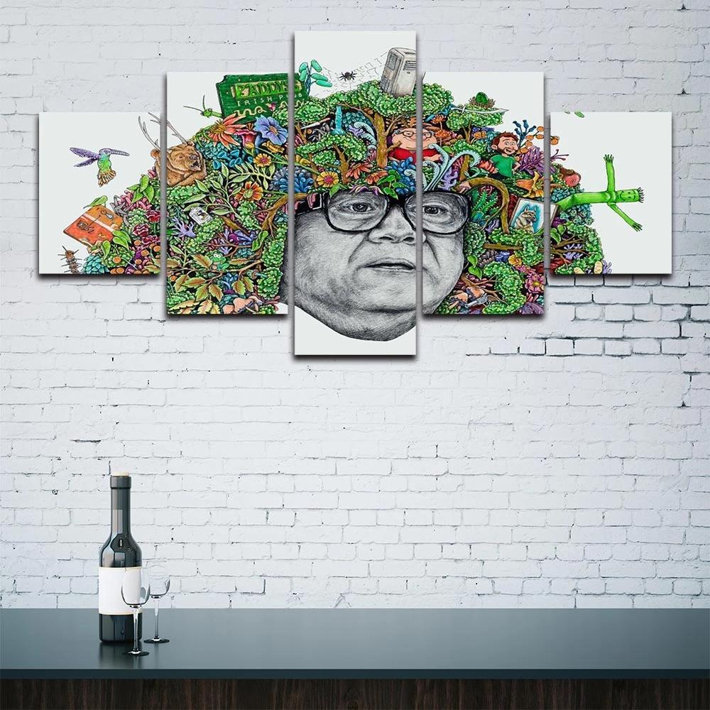 Bedroom Home Decor Prints 5 Pcs Color Cartoon People Derivative Painting Wall Art Modular Modern Poster Canvas Pictures No Frame