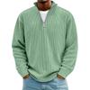 New Pullover Men's Casual Top Stand-up Collar Zipper Long-sleeved Men's Polo Shirt Solid Color Sports Sweater