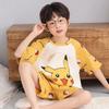 Boys Cotton Short Sleeve Pajama Set Lightweight Sleepwear Kids Teens Home Outfit