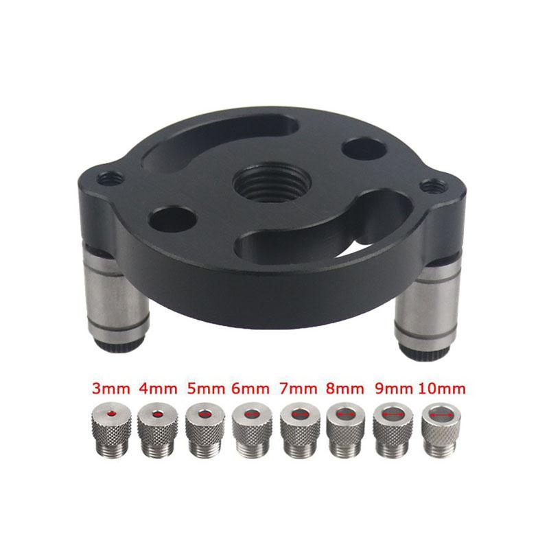 2-10mm Dübelbohrschablone Kit Selbstzentrierender Bohrerführung Locator Mit 8 Stahlbuchsen Holzbearbeitung Aluminiumlegierung Loch Vertikaler Loccher