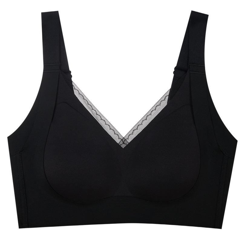Large chest soft support seamless large size underwear high side collection breast bra upper support