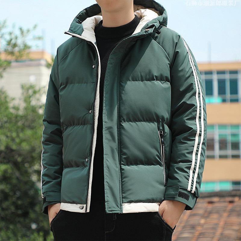 New Down Cotton-padded Clothes Thickened Winter Clothes Two Bars Cotton-padded Clothes Men's Jackets Cotton-padded Jackets Men's