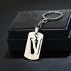 2026 DIY A-Z Letters Key Chain For Name Silver Color Steel Keychain Women Men Car Key Ring Simple Key Holder Party Gift Jewelry