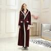 Couples Winter Lengthened Bathrobe Splicing Home Clothes Long Sleeved Robe Coat